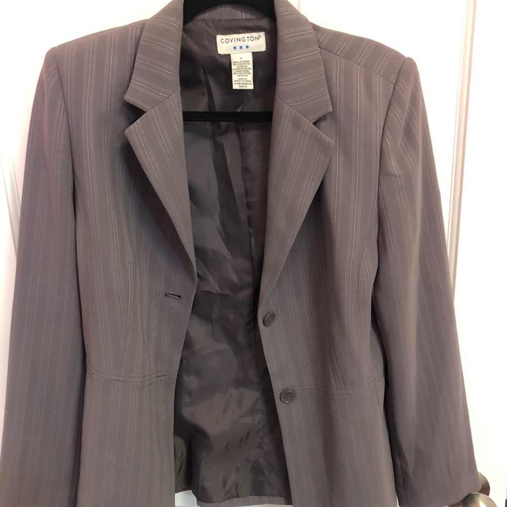 Grey Blazer With Treading Detail